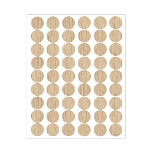 Image of LICQIC Screw Hole Covers, Self Adhesive Caps Stick on Furniture Sticker Screw Hole, 54 Pcs 21 mm, Light Brown