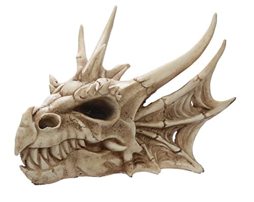 Image of Puckator Dragon Skull - Dragon Ornament - Gothic Decor - Dragon Toy Statue - Dragon Figurines - Gothic Home Accessories - Dragon Miniature Sculpture - Resin