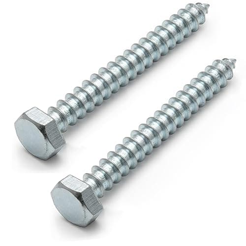 Image of AMLOOPH M8 x 50mm Coach Screws, 10 Pack Heavy Duty Hex Head Lag Bolts 50mm - Zinc Plated Steel Half Thread M8 Self-Tapping Wood Screws for Wood, Brick & Masonry Fixing – Fence, Shelving, Decking