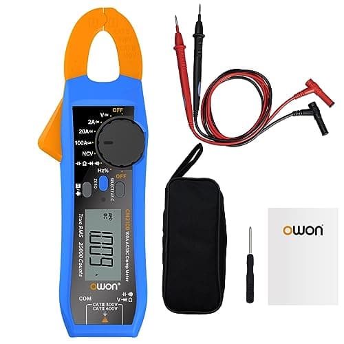 Image of OWON CM2100 Mini Digital Clamp Meter 20000 Counts Handheld True RMS AC/DC Current and Voltage Test with VFC Overload Protection Resistance Capacitance Tester, 600V 100A NCV