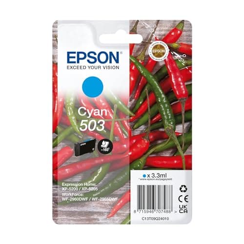 Image of Epson 503 Chillies, Genuine Cyan Ink Cartridge