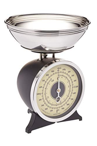 Image of KitchenCraft Classic Collection Mechanical Kitchen Scales with Bowl, Black, 2 kg Capacity