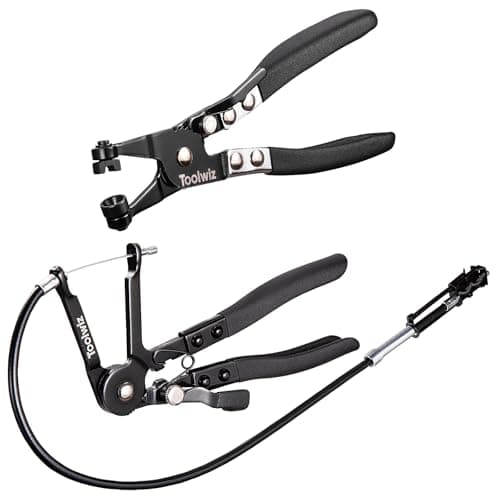 Image of Toolwiz Hose Clamp Pliers and 27" Flexible Hose Clip Pliers, 2 Pcs Automotive Tools with Locking Device for Ring-Type or Flat-Band Clamp