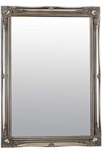 Image of EXTRA LARGE SILVER Antique Style Wall Mirror - Size: 42 x 30 inches (105 x 75 cm)