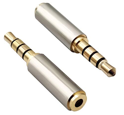 Image of AAOTOKK 3.5mm Headphone Adapter 4-Pole 3.5mm Male to 2.5mm Female Jack Stereo Audio Converter Metal Shell for Headset, Audio Earphone, Microphone (2 Pack-2.5 to 3.5mm F/M)