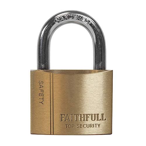 Image of Faithfull 40mm Brass Padlock with Steel Shackle, Self-Locking Action, Multi Colour