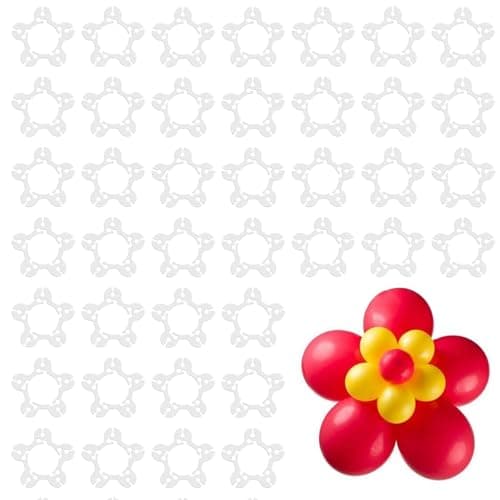 Image of 100Pcs Connect Balloon Arch Kit with Flower Shape Clips for Weddings and Birthday Party Decoration