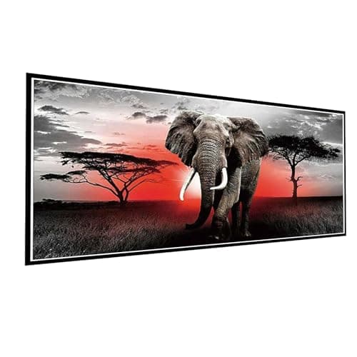 Image of AOAOBIGS 5D Diamond Painting Kits for Adults,Elephant Large Diamond Art Full Drill Round Dots Gem Art Crafts Diamond DIY Kits,Wall Decor Home Office Decoration(35.4inch*15.7inch) Without Frame