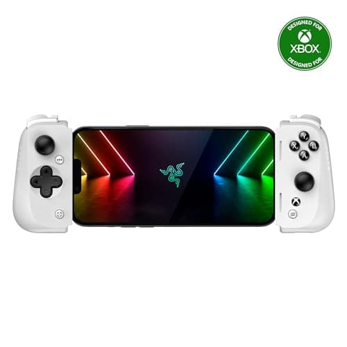 Image of Razer Kishi V2 Mobile Gaming Controller Xbox Edition for iPhone: Console Quality Controls - Universal Fit - Stream PC & Xbox Games - Low Latency - Free Nexus App - 1 Month Xbox Game Pass Incl. - White