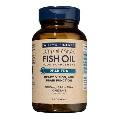 Image of Wiley's Finest Wild Alaskan Fish Oil Peak EPA - Triple Strength Peak EPA and DHA - 1000mg Omega-3s, SQF-Certified - 60 Softgels (60 Servings)