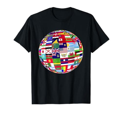 Image of International World Flags T-shirt Flags World Map for kids T-Shirt