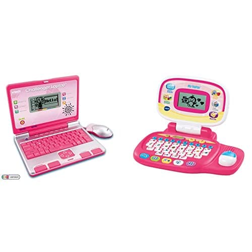 Image of VTech Challenger Kids Computer, Pink, Educational Toy with Vocabulary, Maths & French Learning Games, 2 Player Fun Laptop