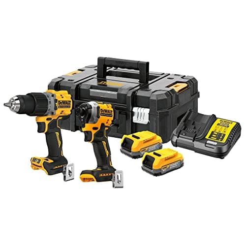 Image of DEWALT DCK2050E2T-GB 18V XR BL G3 Compact Twin Kit (DCD805 + DCF850), 2X POWERSTACK Batterys & Charger