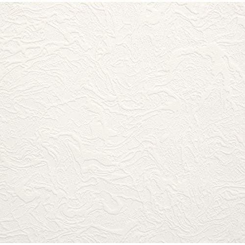 Image of Super fresco Swirl Paintable White Wallpaper, 56 sq. ft., Vinyl, Straight Match, White