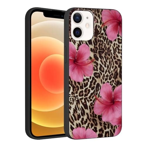 Image of Foonary Leopard Flower Print Case for iPhone 12/iPhone 12 Pro 6.1",Cute Aesthetic Design Silicone Soft cheetah print Pattern Phone Cover for Girls, Preppy Shockproof Protective Case for Women