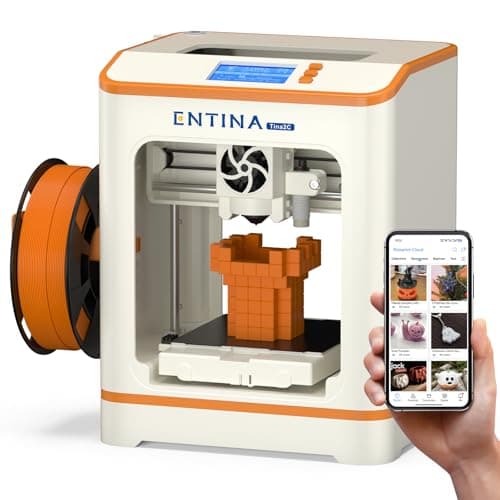 Image of Entina Tina2C 3D Printer for Kids & Beginners, Fully Assembled, Ready in Minutes, App & WiFi Control 3D Printers Auto Leveling, Fully Open Source Mini 3D Printer High Precision for Home, STEM, Office