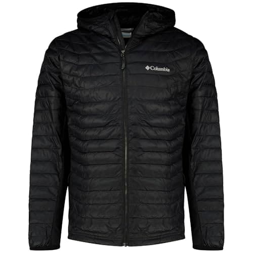 Image of Columbia Men's Powder Pass Hybrid Hooded Jacket, Hooded Puffer Jacket, Black, M