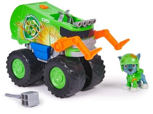 Image of Paw Patrol: Rescue Wheels Rocky’s Recycle Truck, Toy Truck with Projectile Launcher and Collectible Action Figure, Kids’ Toys for Boys & Girls Ages 3+