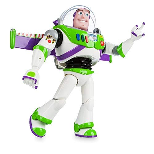Image of Disney Store Official Buzz Lightyear Interactive Talking Action Figure, Toy Story Astronaut Space Ranger, 30cm/11”, Features 10+ English Phrases, Interacts with Other Figures and Toys, Lights, Ages 3+