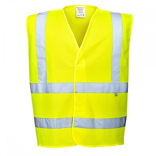 Image of Portwest Hi-Vis Anti Static Vest - Flame Resistant, Size: L/XL, Colour: Yellow, FR71YERL/XL