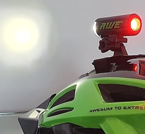 Image of AWE 150 Lumens Front/Rear USB, 360º Protection. Bicycle Helmet Light, 1 x Front Super Bright LED's & 7 x Rear COB's. Fully Rechargeable, Visibility 1km+ IPX4 Waterproof *SEE 360 VIDEO*