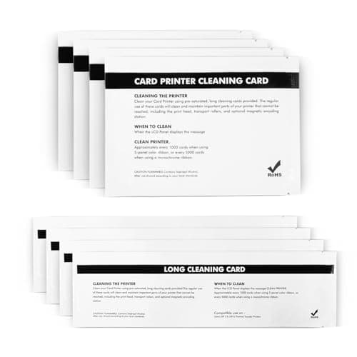 Image of ZXP1 ZXP3 Cleaning Card Kit for Zebra ZXP Series 1 ZXP Series 3 ID Card Printer, 4pcs Print Engine Cleaning Cards and 4pcs Feeder Cleaning Cards (105999-301)