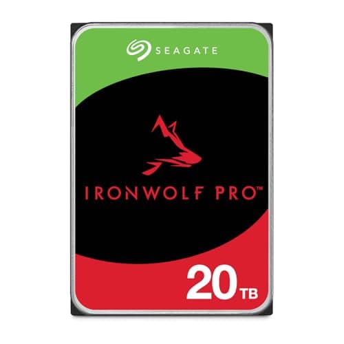 Image of Seagate IronWolf Pro 20TB, Enterprise Internal NAS HDD, CMR 3.5 Inch, SATA 6GB/s, 7.200 RPM, 256MB Cache for RAID NAS, Rescue Services - Frustration Free Packaging (ST20000NTZ01)