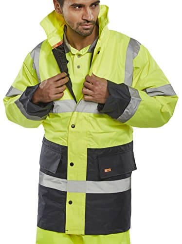Image of TWO TONE TRAFFIC JACKET SATURN YELLOW / NAVY XXL