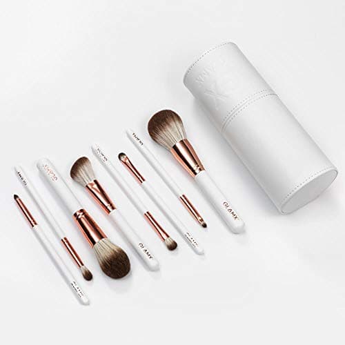Image of GLAMX® GX20 | 8 Piece Rose Gold and White Makeup Brush Set | Comes With A Stylish, Luxury White Case | Professional Makeup Brush Set | Suitable for MUA (Makeup Artists)