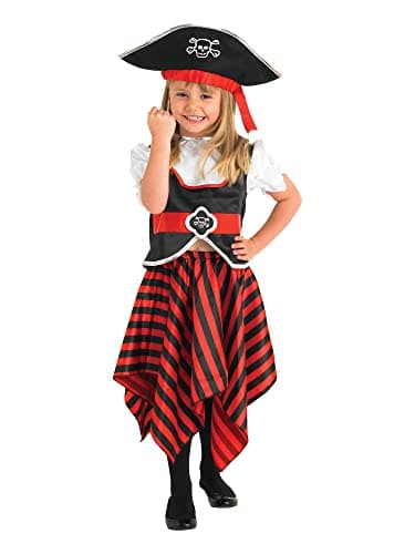 Image of Rubies 883620S Official Toddler Girl's Little Lass Pirate Costume, Multi-Colour, 3-4 Years Halloween