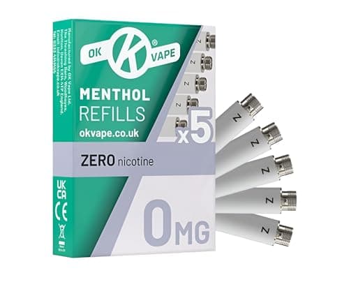 Image of SUPPLIIONLINE E-RETAILER - Menthol Refill for Ten motives Compatible E-Cigarette- Nicotine-Free Refill Cartridges (0mg) for OK Rechargeable E-Cigarette - Pack of 5 (Menthol Refill Cartridges)