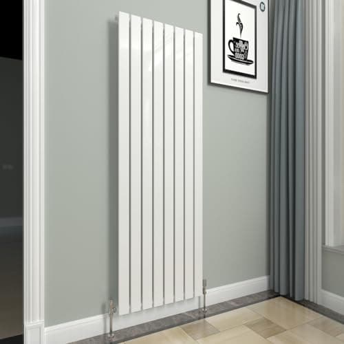 Image of GY Bath Vertical Radiator White Flat Panel Designer 1600x544mm Single Modern Central Heating Rads