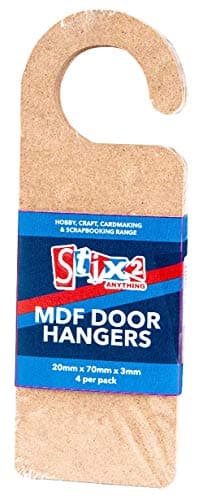 Image of Stix2 (Pack of 4) Paint & Decorate Your Own MDF Door Hangers Sign Craft Accessory