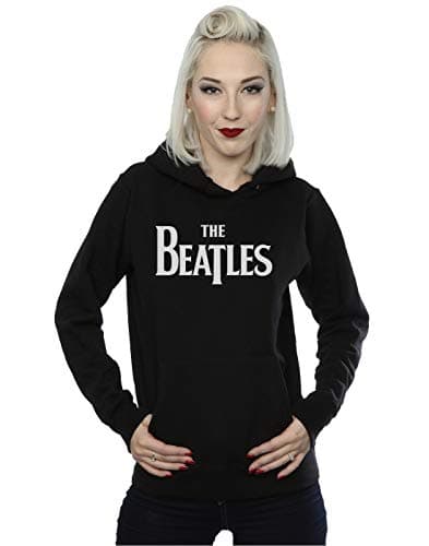 Image of The Beatles Women's Drop T Logo Hoodie X-Large Black