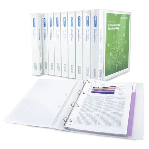 Image of Rapesco 0717 4-Ring Presentation Ring Binder, 35 mm Spine, A4, Clear Transparent, Pack of 10
