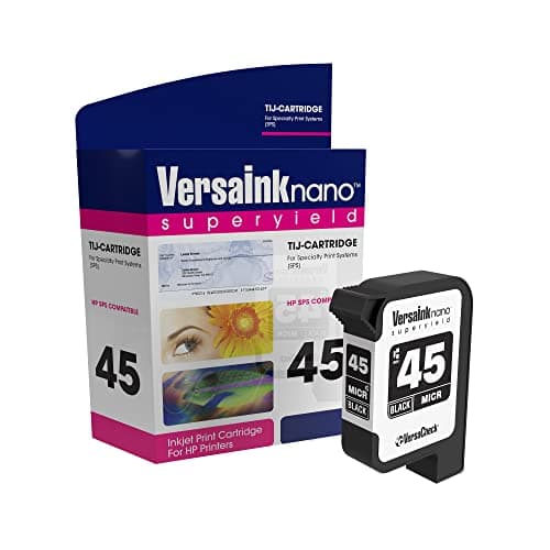 Image of VersaInk-Nano 45 TIJ 2.5 MICR Black Ink Cartridge - Compatible with HP 45 TIJ, C8842A and 51645A Cartridge Models