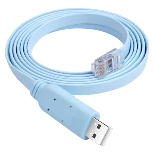 Image of USB to RJ45 Cable for Cisco Console Cable with PL2303RA Chip Compatible with Cisco Routers Switches AP Router Switch Windows 7 8 10 Mac Vista Linux RS232 Huawei HP Networking Equipment (6Ft/1.8m)