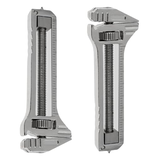 Image of 2 Pcs Mini Multi Tool 6 in 1 Wrench Portable Spanner Multitool with Cutter Flat/Cross Screwdriver Bottle Opener and Files Adjustable Wrench Urgent Car Window Breaker for Travel Hiking Fishing Gifts