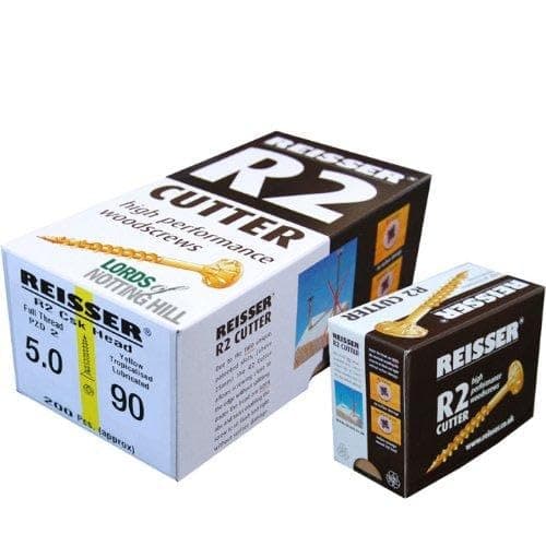 Image of Reisser - 5.0 X 90 R2 Cutter Wood Screw CSK Yellow Pozi Part Thread (200)