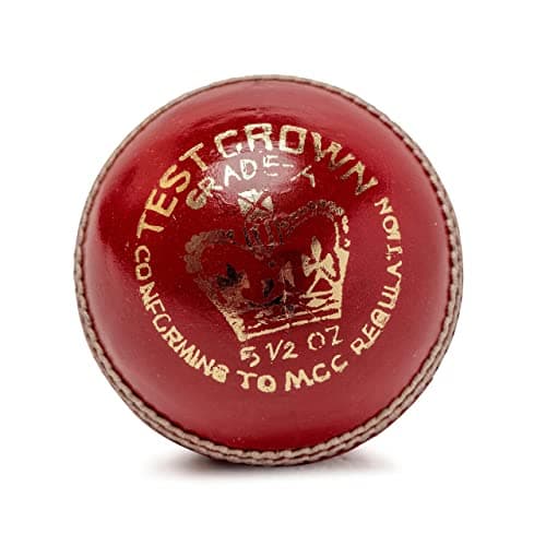 Image of Zipper Leather Cricket Ball Senior Match Quality Hand Stitched Balls 5.50oz Weight (TEST CROWN (RED), Pack of 1)