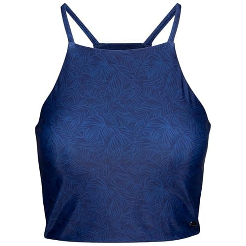 Image of Trespass Womens Bikini Crop Top Harlow - Swimwear, Removable Bust Pads, Printed, Casual Swimming Clothes, Branded Rivet, 85% Polyester, 15% Elastane