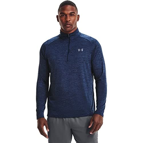 Image of Under Armour Men's UA Tech 2.0 Long Sleeve Shirt Top with 1/2 Zip Ady/Ady XS