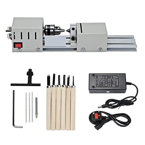 Image of Shoze Small Lathe Metal Mini Lathe Mini Lathe Bead Grinding Machine Mini Lathe Tool Lathe Standard Set Wood Model Making Drilling And Milling Machine Suitable for Carving And Grinding Wood