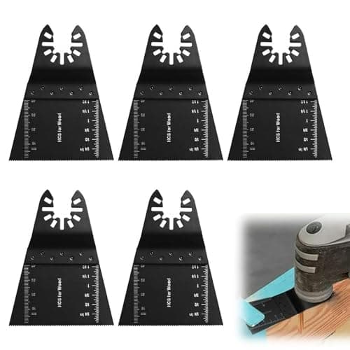 Image of Wide Coarse Oscillating Multi Tool Blades, 65mm, Pack of 5, for Wood Cutting, Compatible with Dewalt, Black & Decker, Erbauer