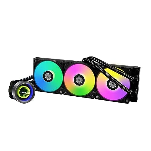 Image of Lian Li Galahad II Trinity 360 mm AIO CPU Cooler – Black, 3× ARGB Fans, 45° Swivel Fittings, 3 Interchangeable ARGB Caps, L‑Connect 3, Intel/AMD Support