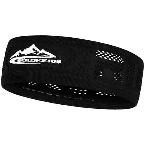 Image of AUYAO Sports Headband Men's Sweat Bands Hair Band Sport Head Bands Running Sweatband Lightweight Hairbands Sweat Headband Breathable Sports Bandana for Cycling Basketball Tennis Fitness Workout(Black)