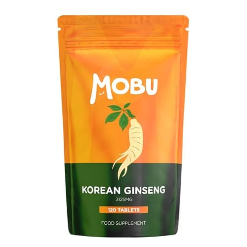 Image of Korean Ginseng Max 3125mg 120 Tablets | High Strength Panax Red Ginseng | Cognitive Health & Endurance | GMP Approved | Vegan Letterbox Friendly | MOBU UK