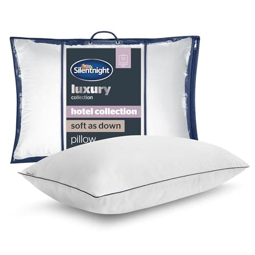 Image of Silentnight Hotel Collection Soft as Down Pillow - Luxurious Sink-In Feeling Of Down Soft Touch Quality Breathable Hypoallergenic Medium Support - Synthetic Down Alternative - Pack of 1