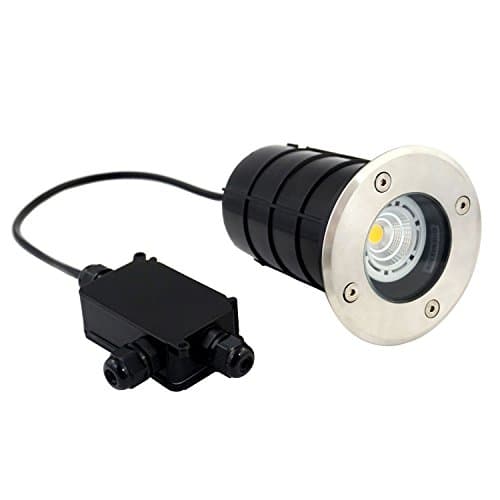 Image of UKEW GU10 LED Recessed Ground Lights - Stainless Steel Marine Grade 316 IP67 Waterproof Buried Uplighters - Underground Lamp for Walkover Drive Pathways (Round)