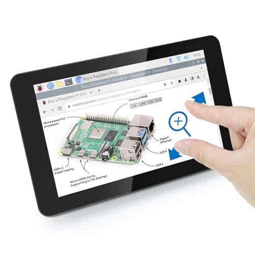 Image of FREENOVE 7 Inch Touch Display for Raspberry Pi 5 4 B 3 B+ A+, 800x480 Pixel IPS Monitor, 5-Point Capacitive Touchscreen, Driver-Free MIPI DSI Port